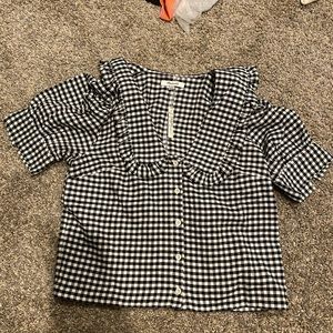 Madewell checkered gingham blouse
